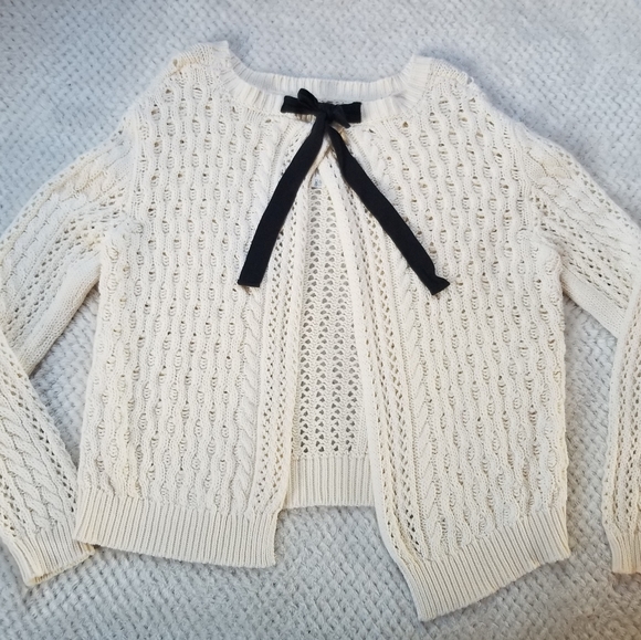 Bethany Mota sz L chunky knit sweater open back - Picture 3 of 6